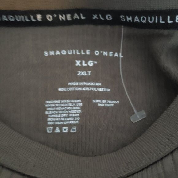 Shaquille O'Neal SIZE 2XLT Big Tall Ribbed Green Crewneck Short Sleeve T-Shirt - Picture 3 of 5